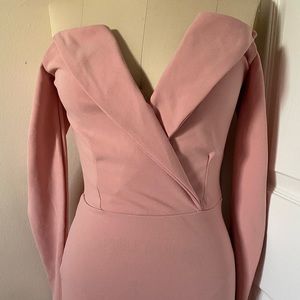 Missguided Blush Pink Off The Shoulder Dress